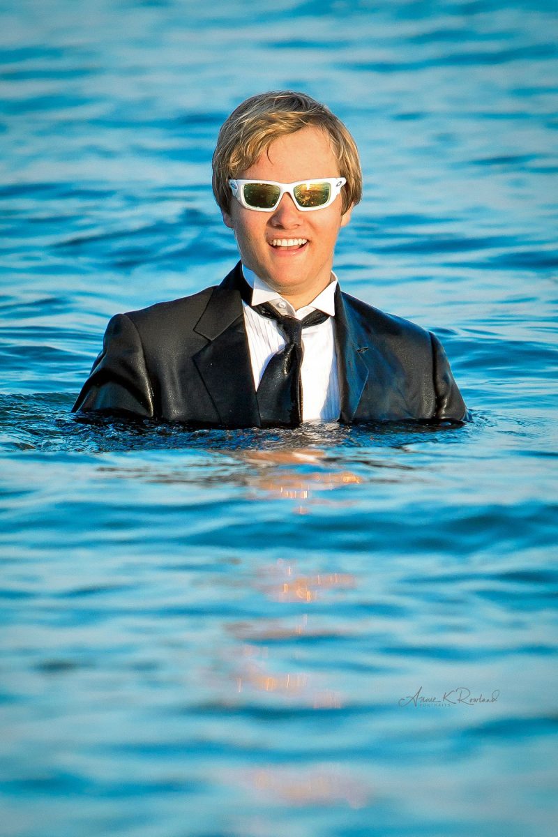 High school Senior in water