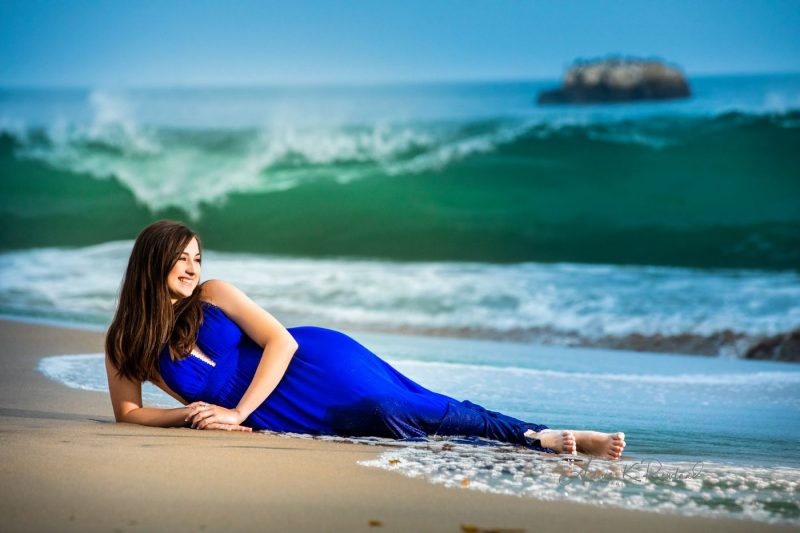 High school Senior girl on beach in santa cruz