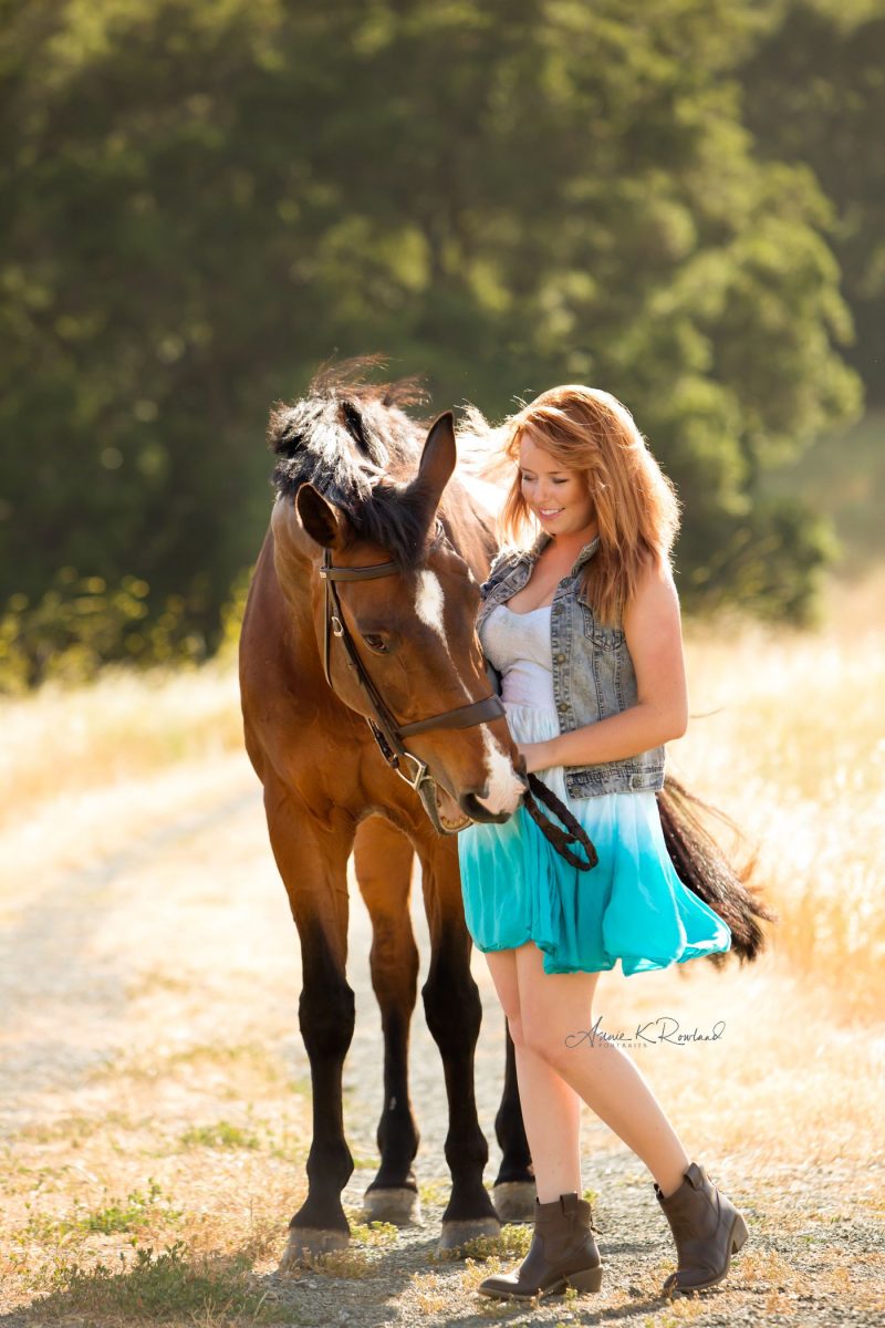 High school senior portrait With horse