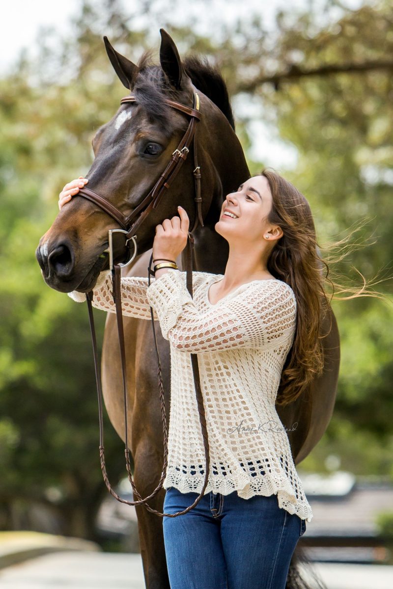 High school senior portrait With horse