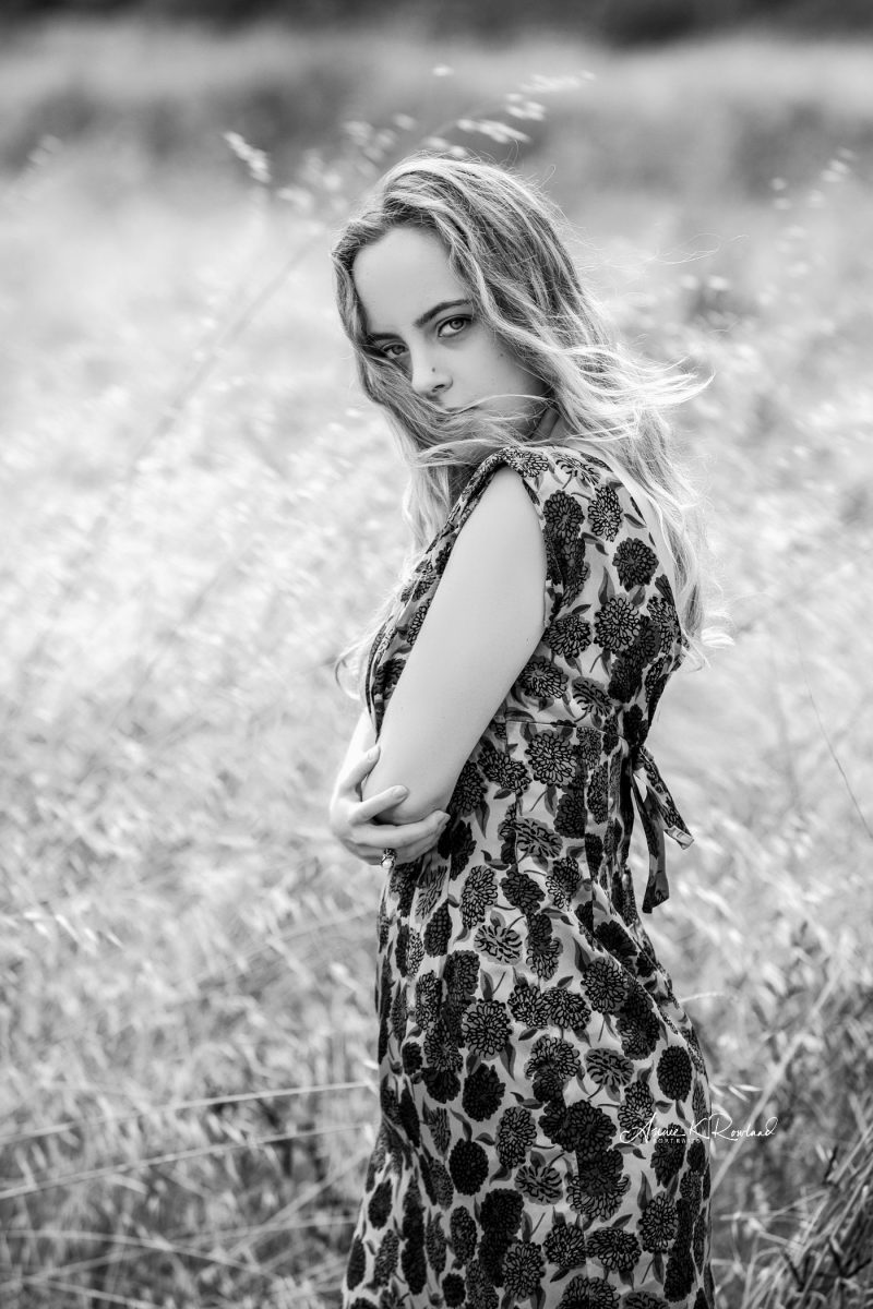 senior girl in field